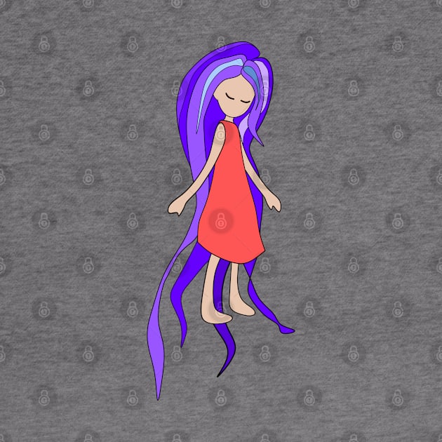 Free Spirit, Girl with Purple Hair by Nutmegfairy
